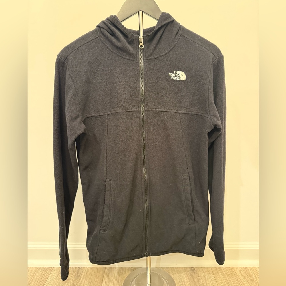 The North Face Youth XL Full Zip Fleece Hoodie – Black